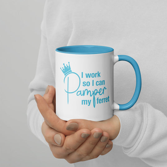 Blue Ferret Mug with Color Inside - The Pampered FerretBlue Ferret Mug with Color InsideHooman AccessoriesThe Pampered Ferret