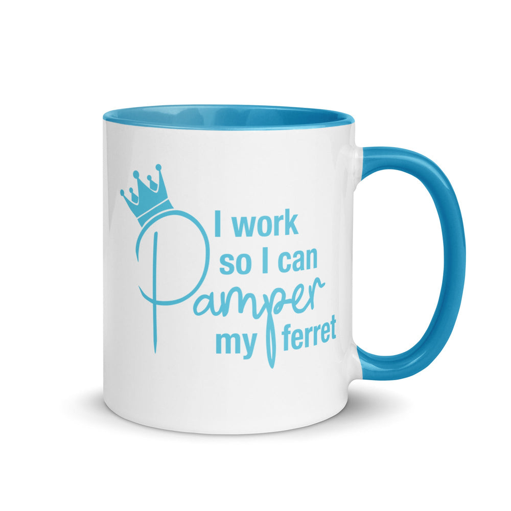 Blue Ferret Mug with Color Inside - The Pampered FerretBlue Ferret Mug with Color InsideHooman AccessoriesThe Pampered Ferret