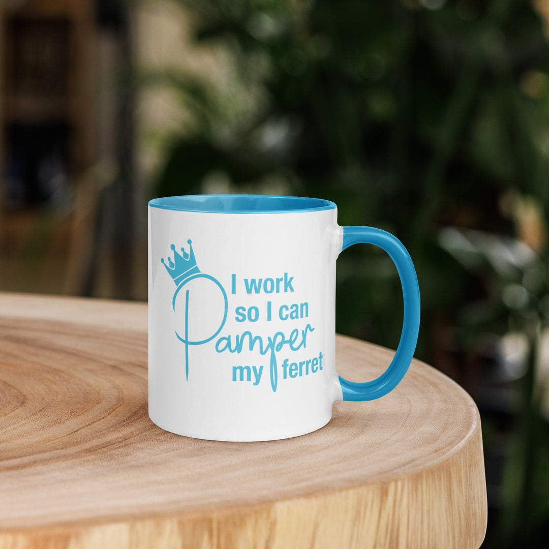 Blue Ferret Mug with Color Inside - The Pampered FerretBlue Ferret Mug with Color InsideHooman AccessoriesThe Pampered Ferret