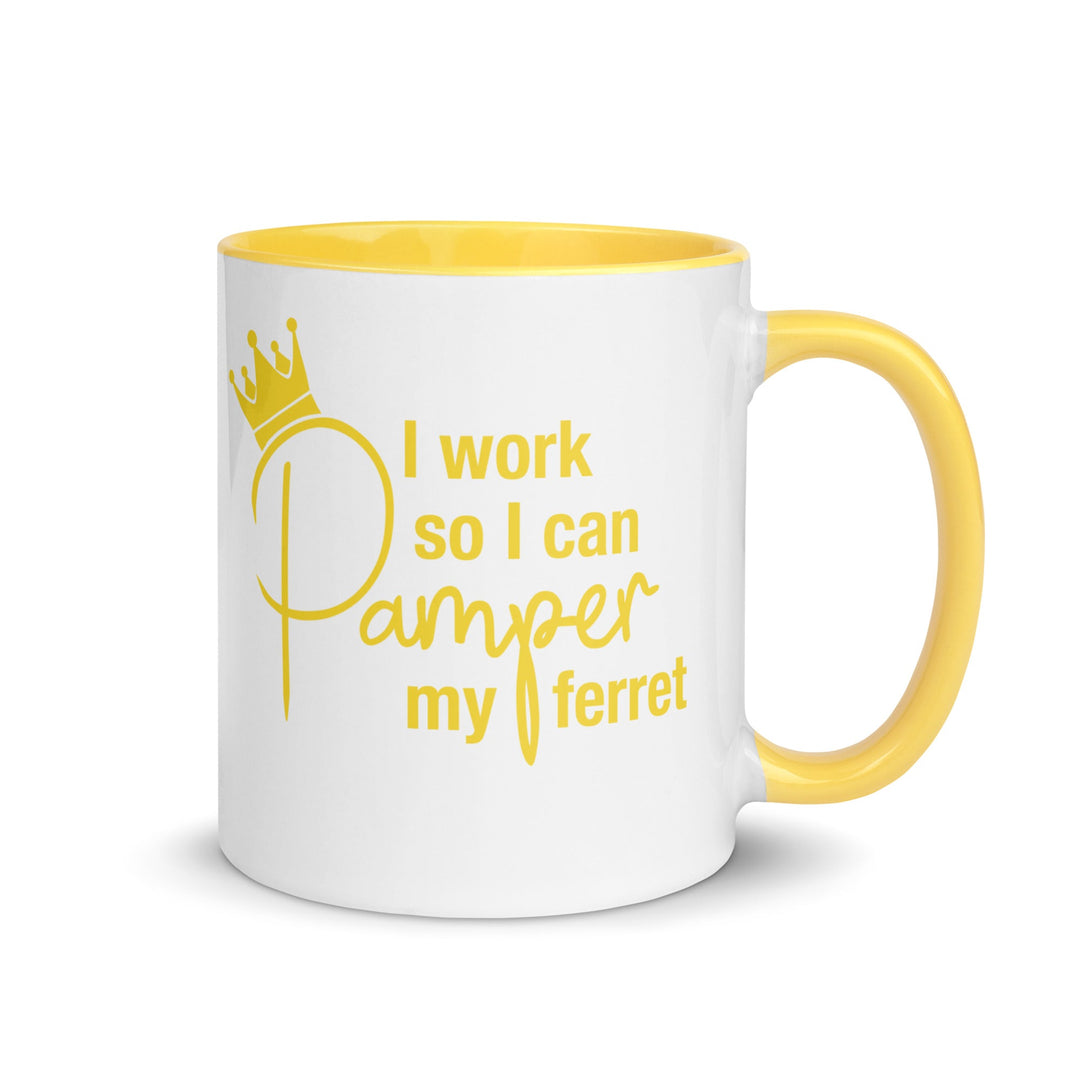 Bright Yellow Mug with Color Inside - The Pampered FerretBright Yellow Mug with Color InsideThe Pampered Ferret