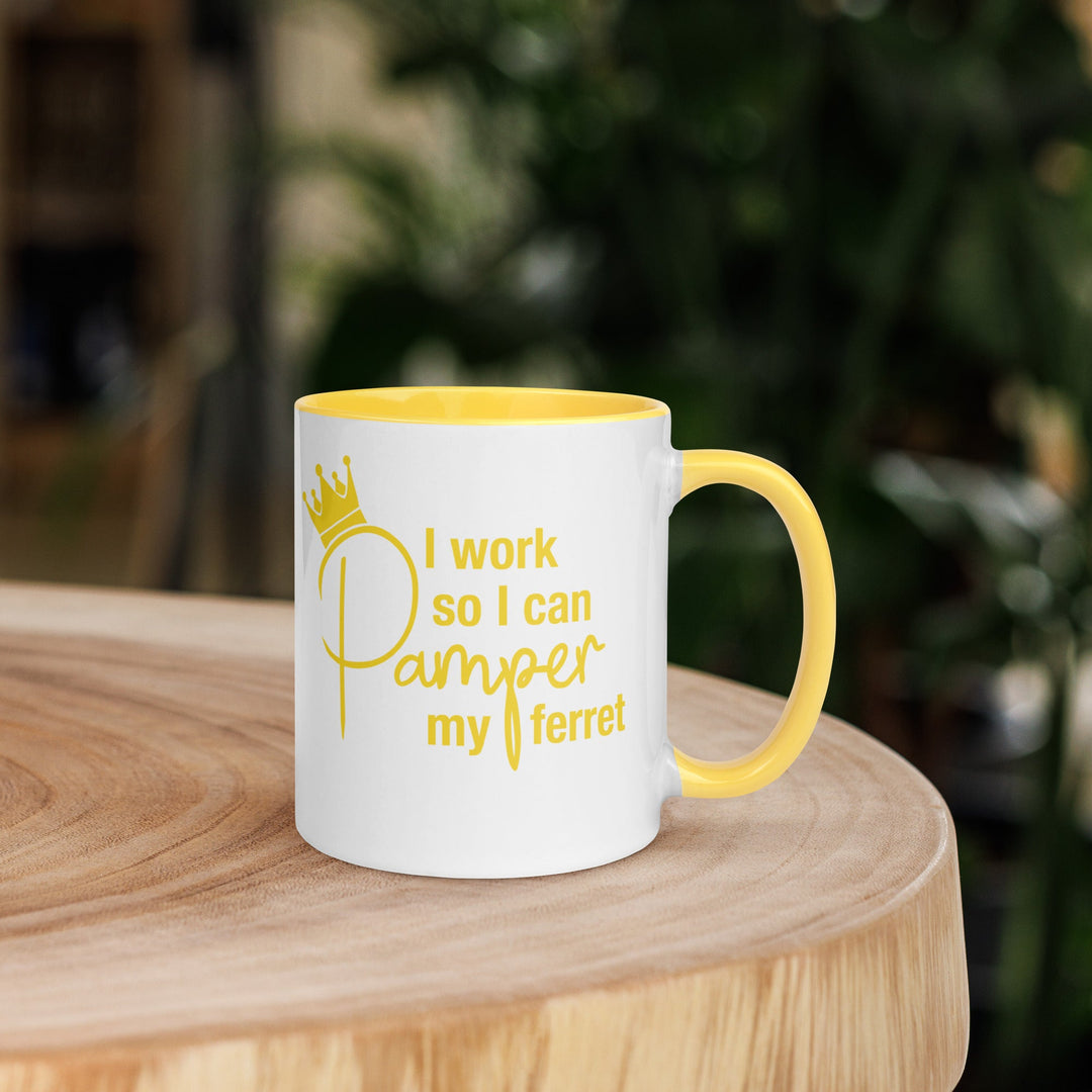 Bright Yellow Mug with Color Inside - The Pampered FerretBright Yellow Mug with Color InsideThe Pampered Ferret