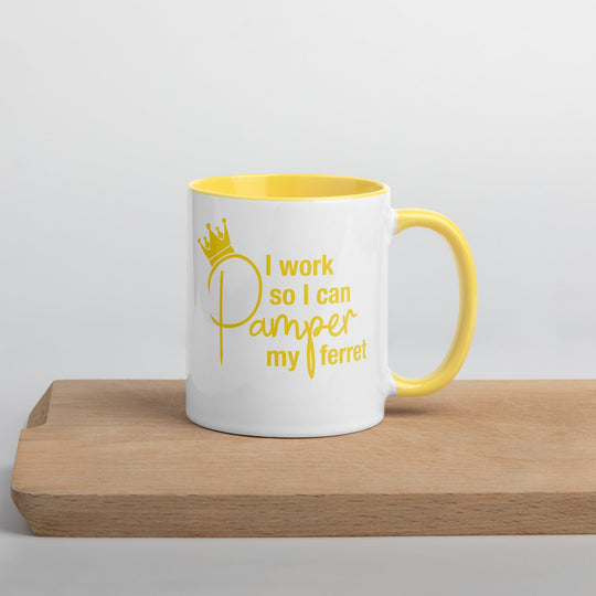 Bright Yellow Mug with Color Inside - The Pampered FerretBright Yellow Mug with Color InsideThe Pampered Ferret