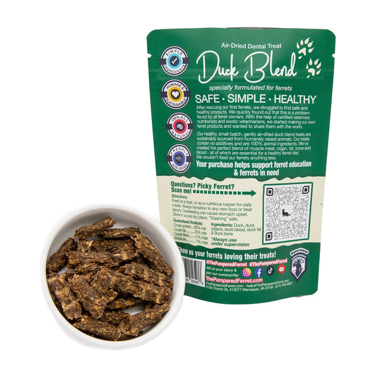Duck blend Dental Treat for ferrets in bag