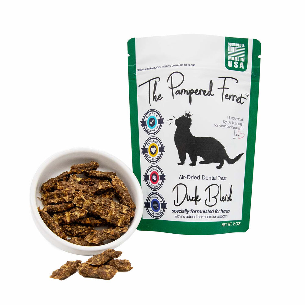 Duck blend Dental Treat for ferrets in bag

