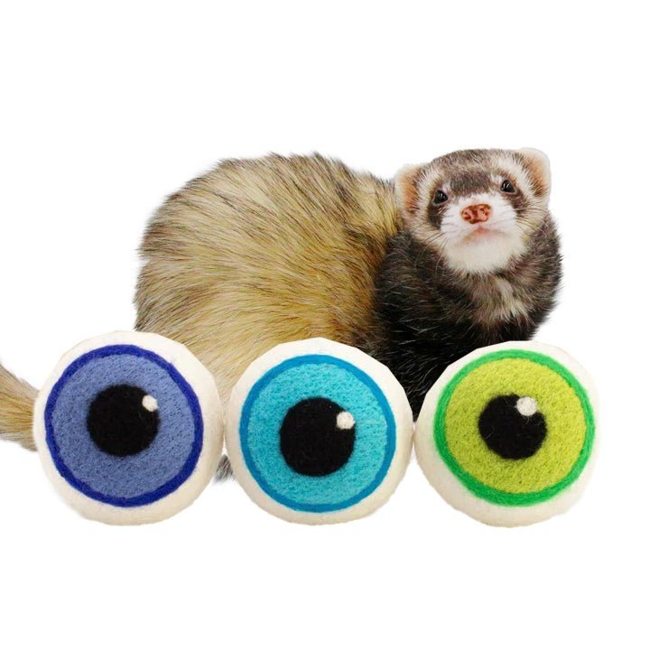 Ferret Stashing Balls (Blue Eerie Eyeballs) - Set of 3 - The Pampered FerretFerret Stashing Balls (Blue Eerie Eyeballs) - Set of 3Ferret ToysThe Pampered Ferret
