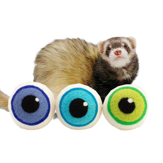 Ferret Stashing Balls (Blue Eerie Eyeballs) - Set of 3 - The Pampered FerretFerret Stashing Balls (Blue Eerie Eyeballs) - Set of 3Ferret ToysThe Pampered Ferret