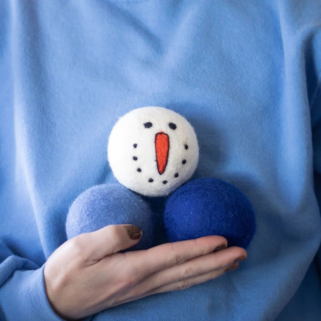 Ferret Stashing Balls (Blue Snowman) - Set of 3 - The Pampered FerretFerret Stashing Balls (Blue Snowman) - Set of 3Ferret ToysThe Pampered Ferret