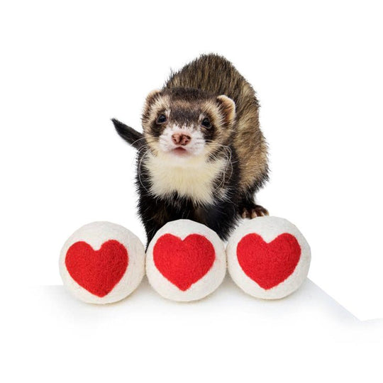 Ferret Stashing Balls (Hearts) - Set of 3 - The Pampered FerretFerret Stashing Balls (Hearts) - Set of 3Ferret ToysThe Pampered Ferret