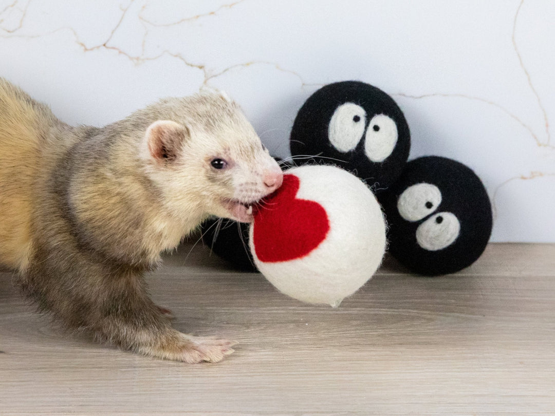Ferret Stashing Balls (Hearts) - Set of 3 - The Pampered FerretFerret Stashing Balls (Hearts) - Set of 3Ferret ToysThe Pampered Ferret