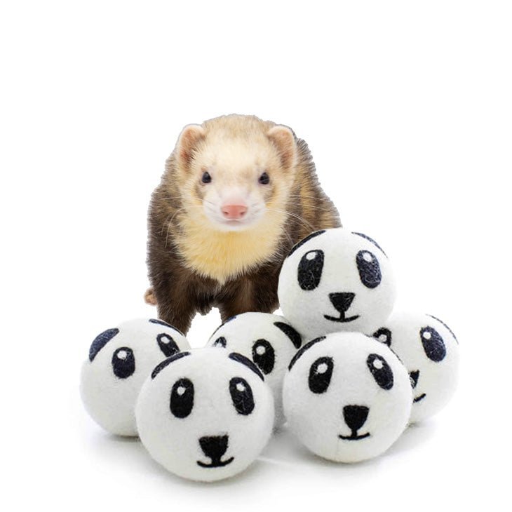 Ferret Stashing Balls (Pandas) - Set of 6 - The Pampered FerretFerret Stashing Balls (Pandas) - Set of 6Ferret ToysThe Pampered Ferret