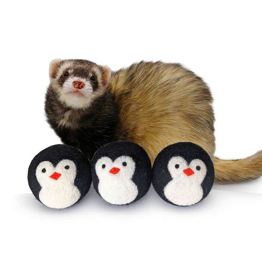 Ferret Stashing Balls (Penguins) - Set of 3 - The Pampered FerretFerret Stashing Balls (Penguins) - Set of 3Ferret ToysThe Pampered Ferret