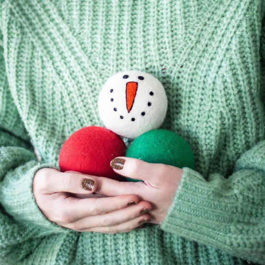 Ferret Stashing Balls (Red &amp; Green Snowman) - Set of 3 - The Pampered FerretFerret Stashing Balls (Red &amp; Green Snowman) - Set of 3Ferret ToysThe Pampered Ferret