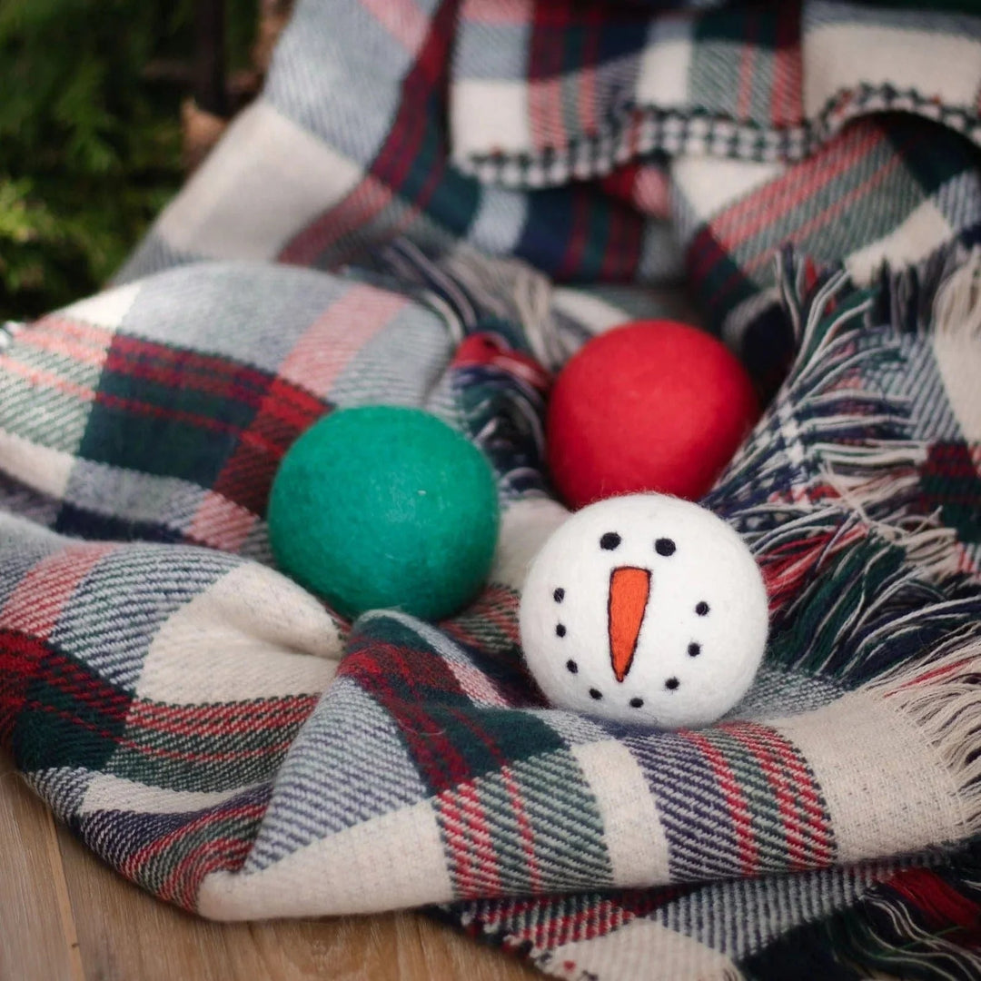 Ferret Stashing Balls (Red &amp; Green Snowman) - Set of 3 - The Pampered FerretFerret Stashing Balls (Red &amp; Green Snowman) - Set of 3Ferret ToysThe Pampered Ferret