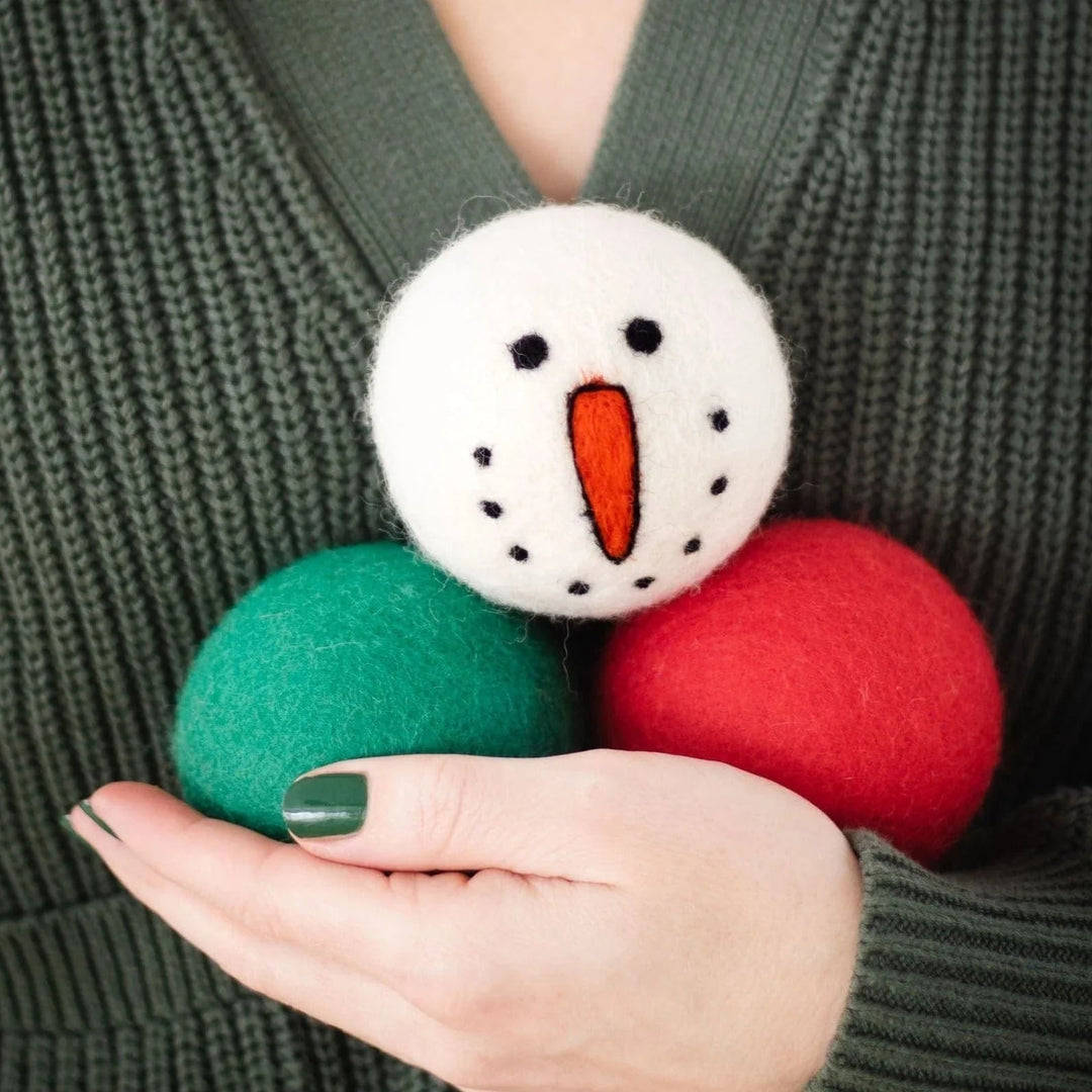 Ferret Stashing Balls (Red &amp; Green Snowman) - Set of 3 - The Pampered FerretFerret Stashing Balls (Red &amp; Green Snowman) - Set of 3Ferret ToysThe Pampered Ferret