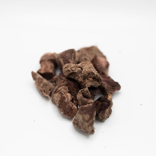 Freeze-dried raw beef kidney treat for ferrets close up