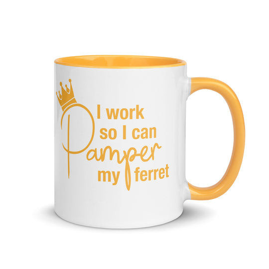 Golden Yellow Mug with Color Inside - The Pampered FerretGolden Yellow Mug with Color InsideThe Pampered Ferret
