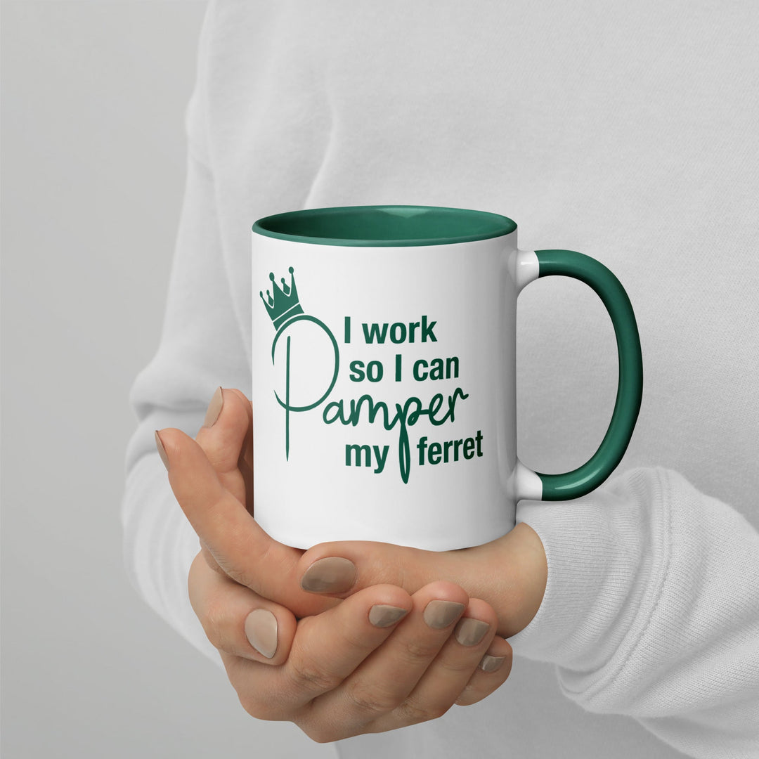 Green Mug with Color Inside - The Pampered FerretGreen Mug with Color InsideThe Pampered Ferret
