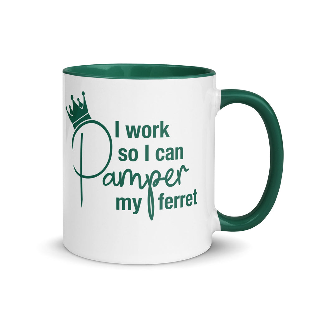 Green Mug with Color Inside - The Pampered FerretGreen Mug with Color InsideThe Pampered Ferret