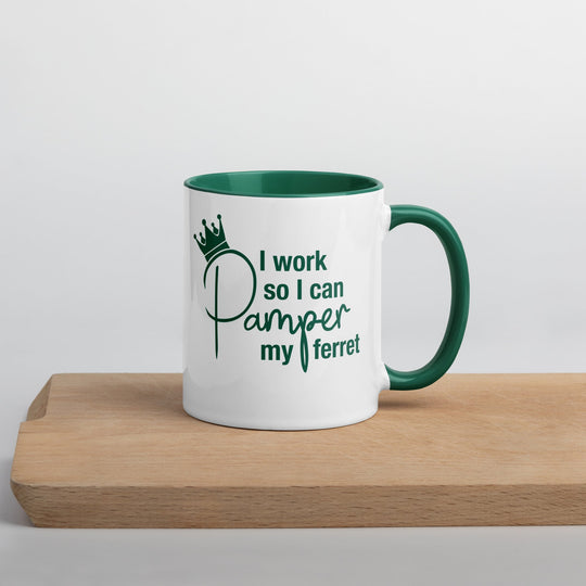 Green Mug with Color Inside - The Pampered FerretGreen Mug with Color InsideThe Pampered Ferret