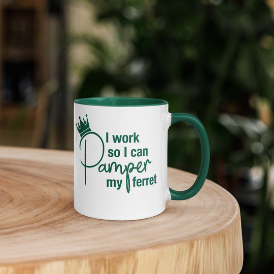 Green Mug with Color Inside - The Pampered FerretGreen Mug with Color InsideThe Pampered Ferret