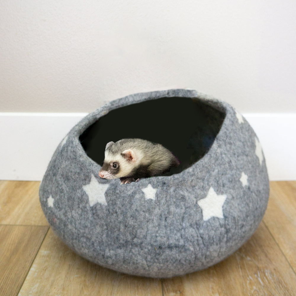 Comfy Ferret Cave (Grey Midnight Stars)