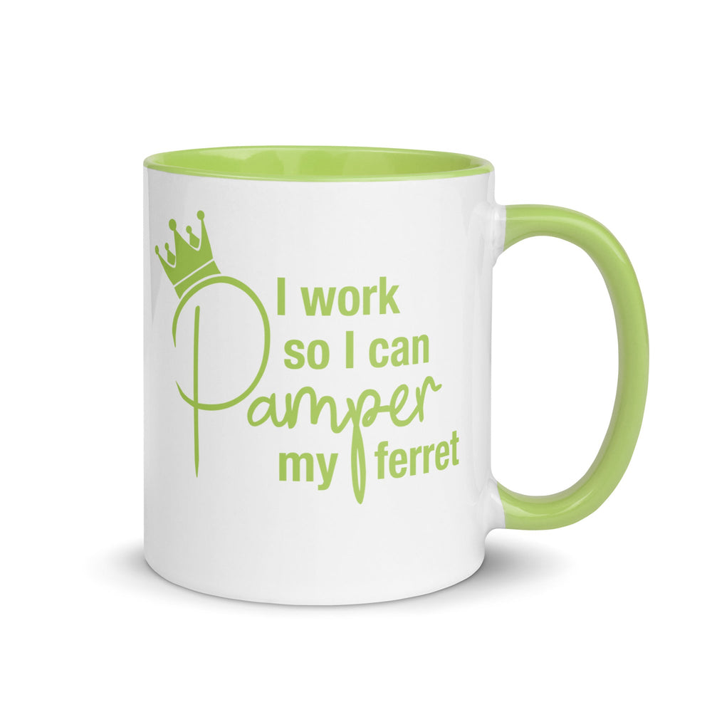 Lime Green Mug with Color Inside - The Pampered FerretLime Green Mug with Color InsideThe Pampered Ferret