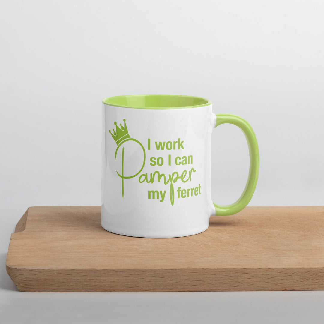Lime Green Mug with Color Inside - The Pampered FerretLime Green Mug with Color InsideThe Pampered Ferret
