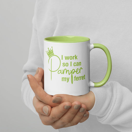 Lime Green Mug with Color Inside - The Pampered FerretLime Green Mug with Color InsideThe Pampered Ferret