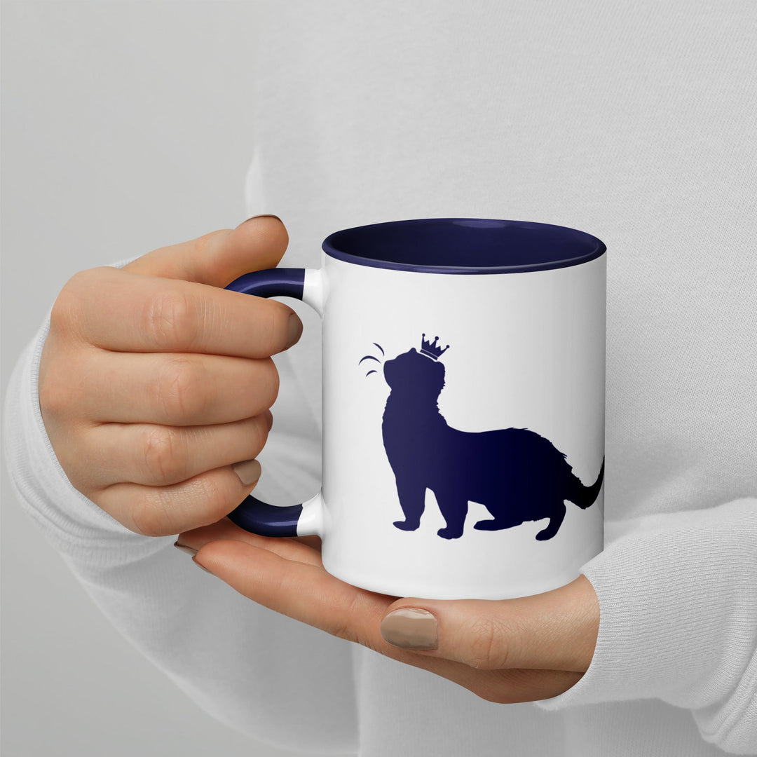 Navy Blue Mug with Color Inside - The Pampered FerretNavy Blue Mug with Color InsideThe Pampered Ferret