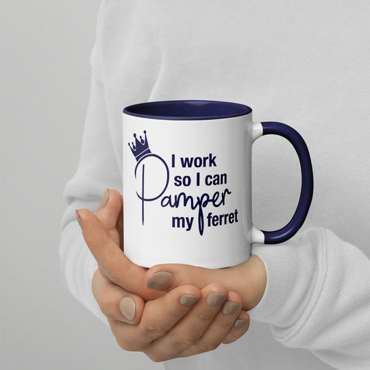 Navy Blue Mug with Color Inside - The Pampered FerretNavy Blue Mug with Color InsideThe Pampered Ferret