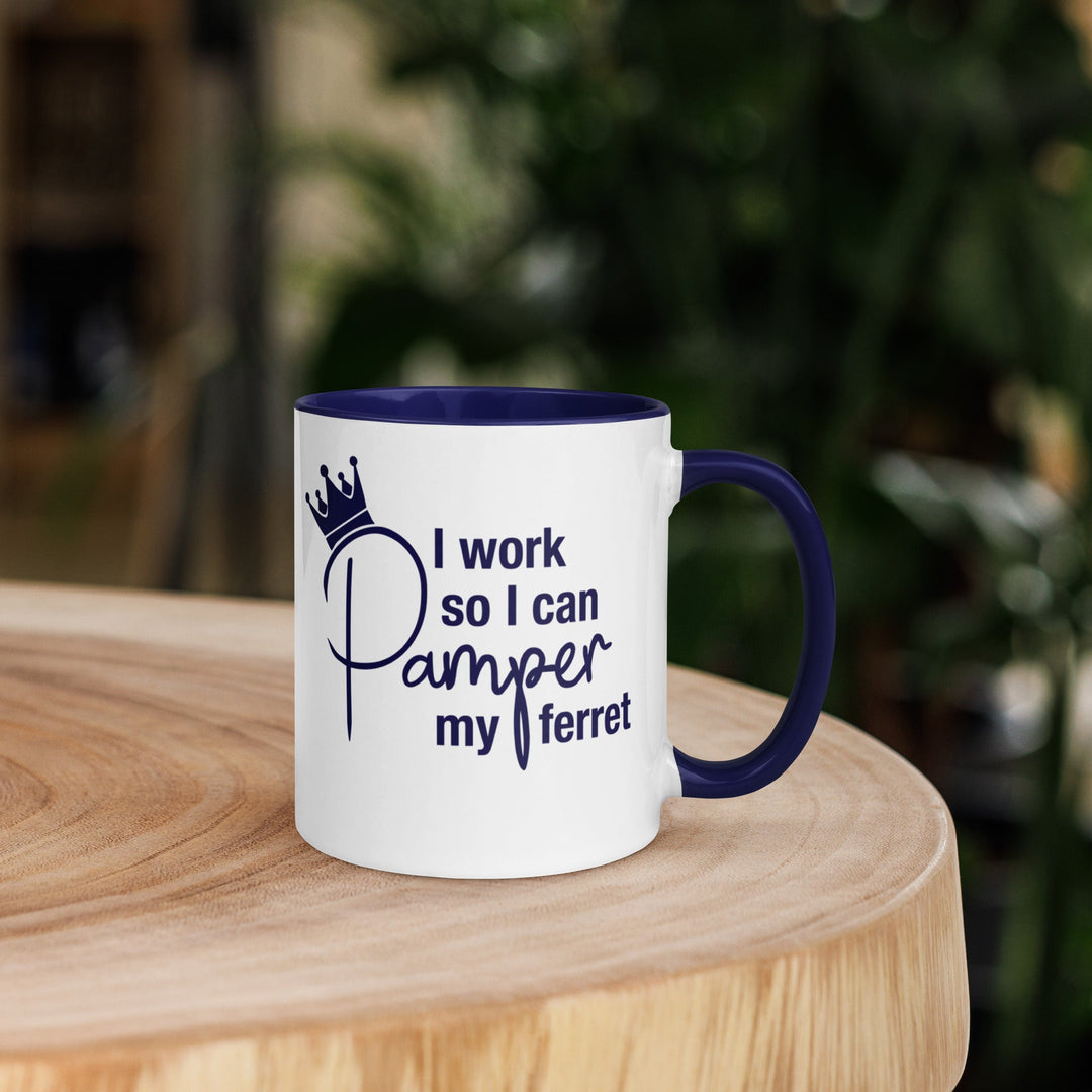 Navy Blue Mug with Color Inside - The Pampered FerretNavy Blue Mug with Color InsideThe Pampered Ferret