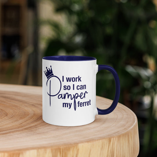 Navy Blue Mug with Color Inside - The Pampered FerretNavy Blue Mug with Color InsideThe Pampered Ferret