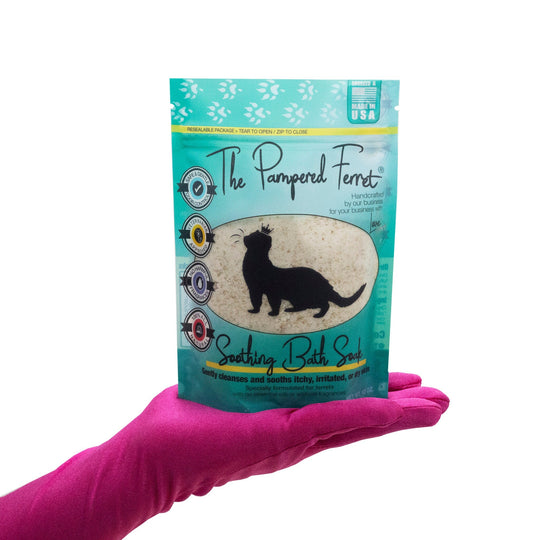 soothing bath soak for ferrets in bag