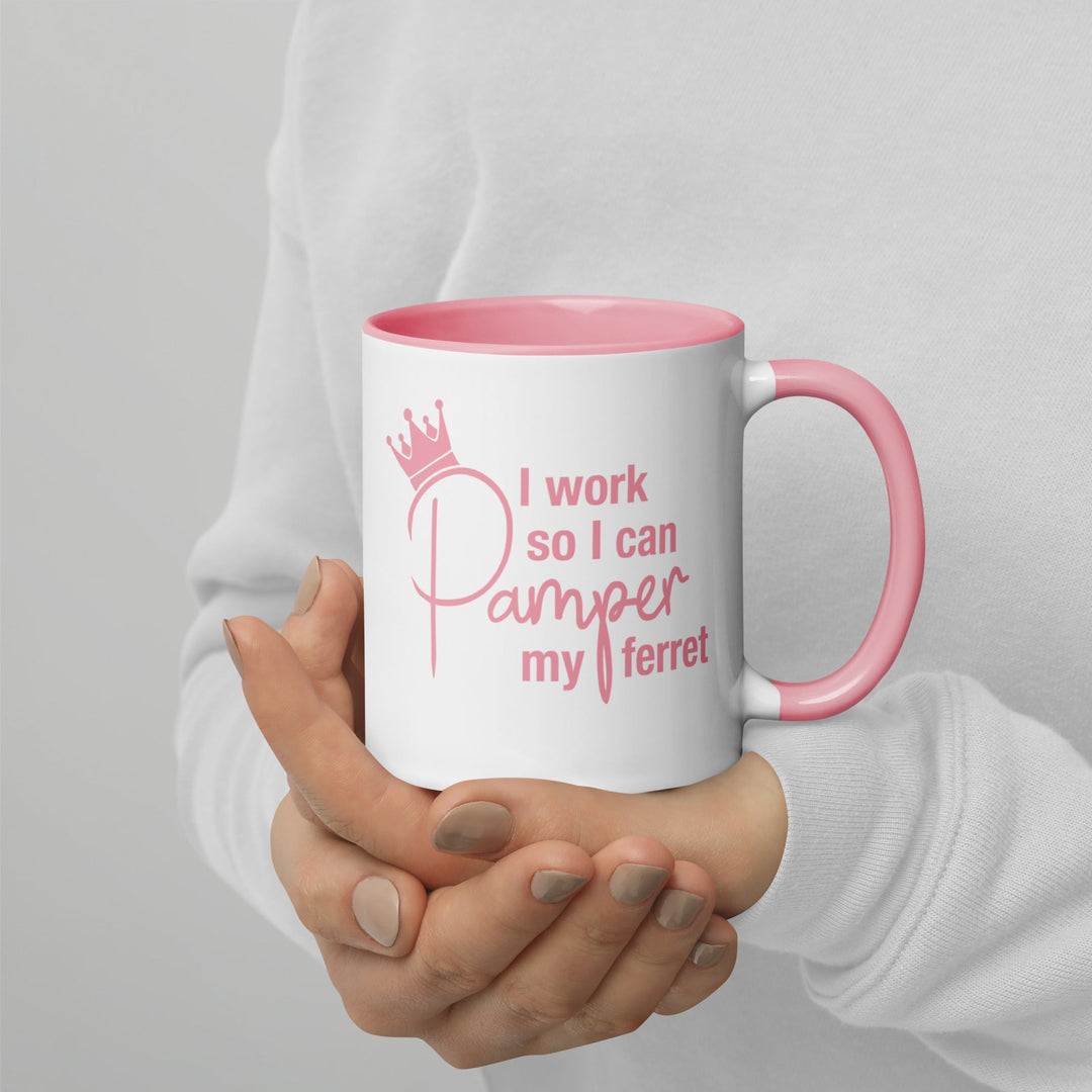Pink Ferret Mug with Color Inside - The Pampered FerretPink Ferret Mug with Color InsideThe Pampered Ferret