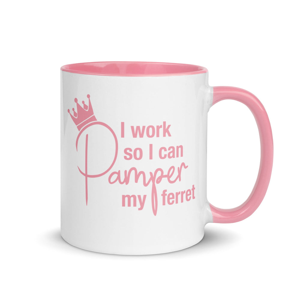 Pink Ferret Mug with Color Inside - The Pampered FerretPink Ferret Mug with Color InsideThe Pampered Ferret