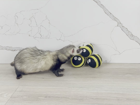 Safe ferret toy stashing ball wool handmade