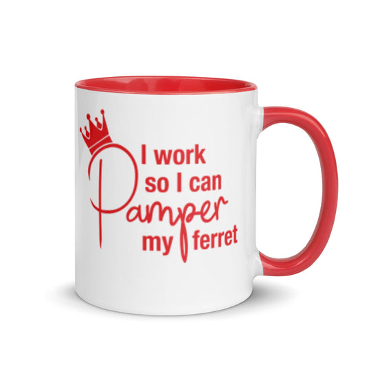 Red Mug with Color Inside - The Pampered FerretRed Mug with Color InsideThe Pampered Ferret