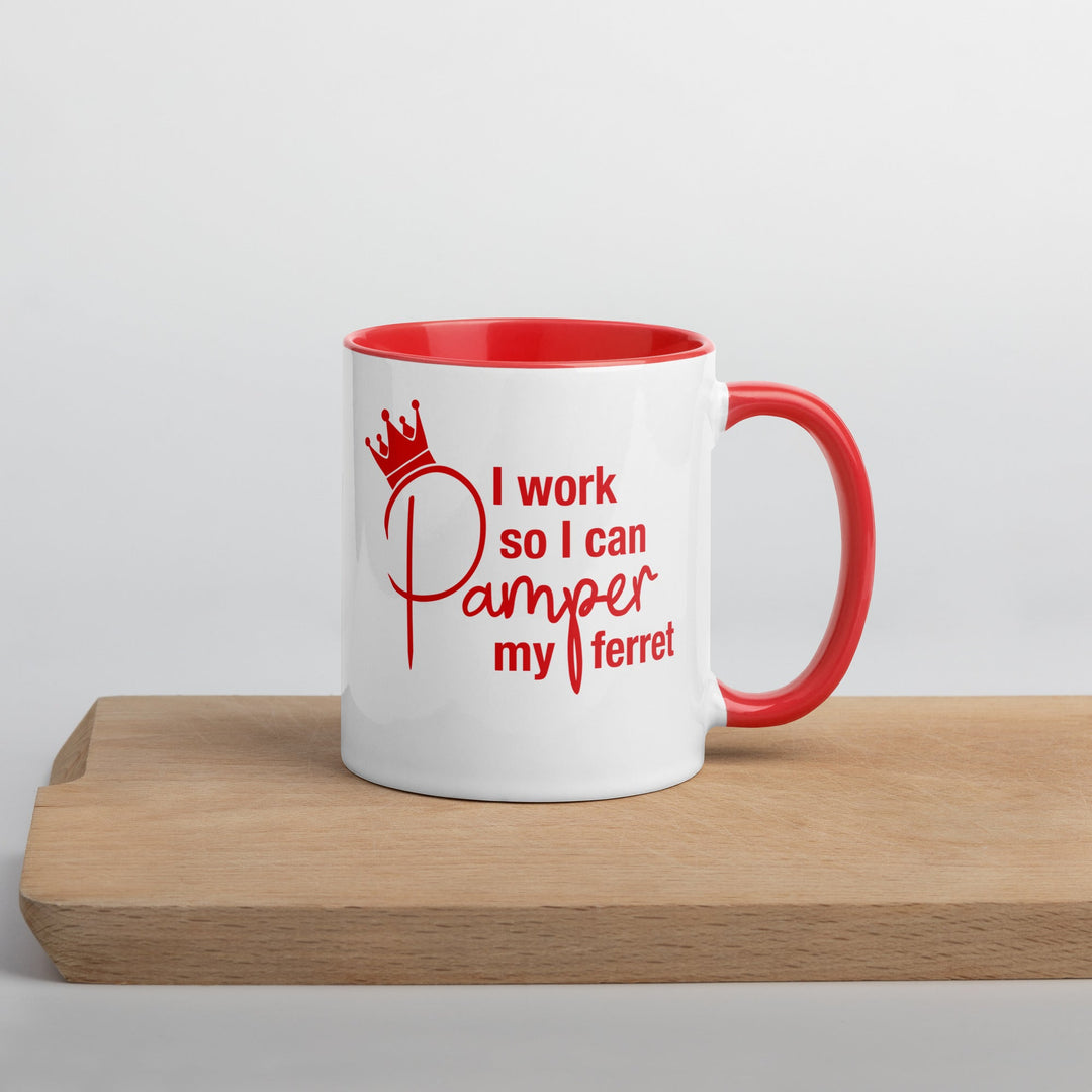 Red Mug with Color Inside - The Pampered FerretRed Mug with Color InsideThe Pampered Ferret