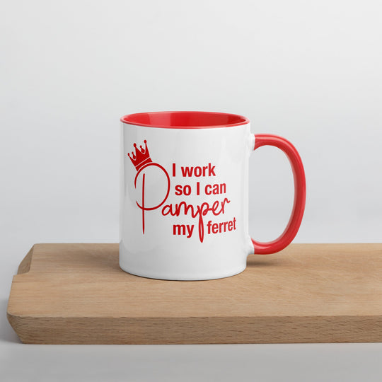 Red Mug with Color Inside - The Pampered FerretRed Mug with Color InsideThe Pampered Ferret