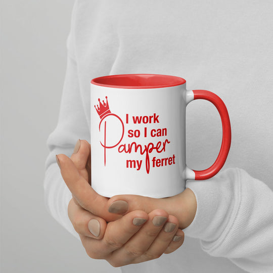 Red Mug with Color Inside - The Pampered FerretRed Mug with Color InsideThe Pampered Ferret
