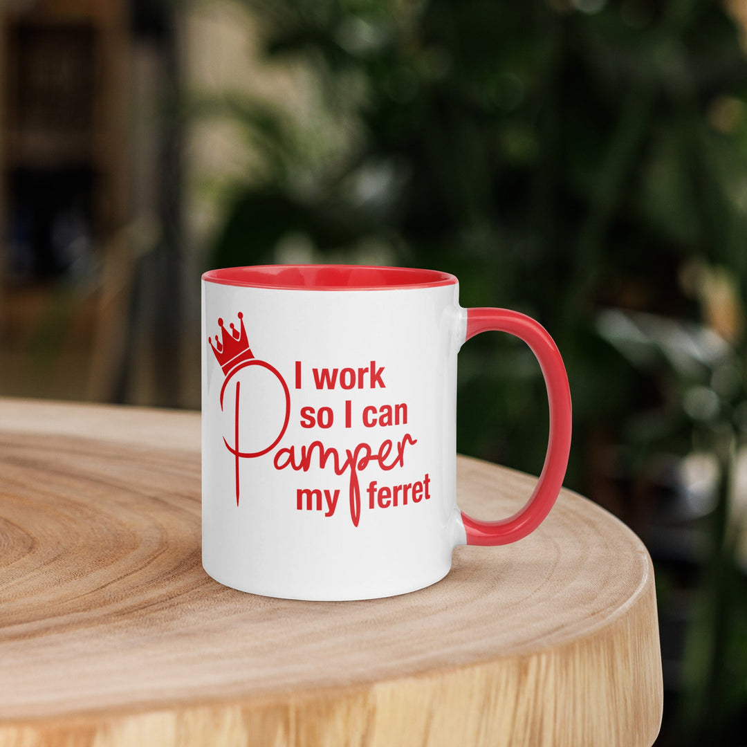 Red Mug with Color Inside - The Pampered FerretRed Mug with Color InsideThe Pampered Ferret