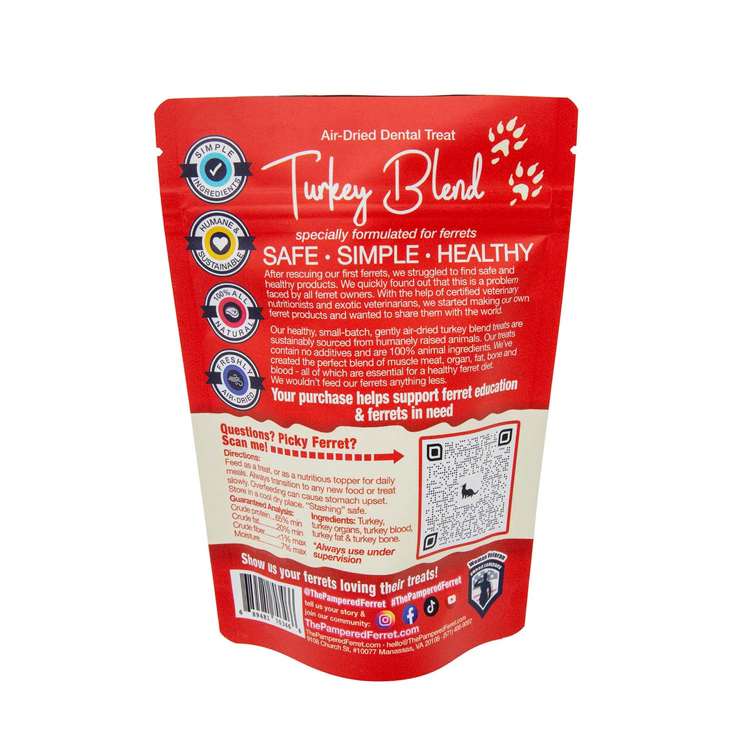 Turkey blend Dental Treat for ferrets in bag